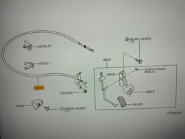Gaskabel SR20DE Nissan Primera P11 18201-2F210 Origineel.