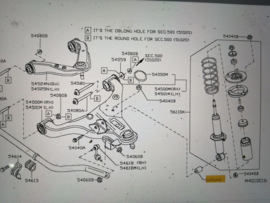 Onderste bus schokdemper vooras Nissan 56219-5X00A D40/ R51