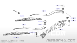 Arm windshield wiper, assist Nissan Almera N16 28886-BN000