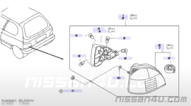 Achterlicht links Nissan Sunny N14 hatchback B6555-62C00