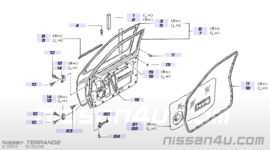 Portier linksvoor Nissan Terrano2 R20 80101-0F030