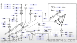 Montageschotel body op chassis Nissan Patrol 160 95528-C8110