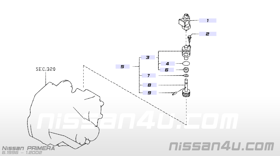 Sensor speed meter Nissan 25010-2F000 P11/ R20/ WP11 Original.
