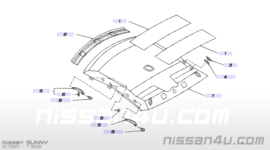 Achterste plafondplaat Nissan Sunny N14 73966-50C00