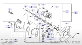Pad kit-disc brake Nissan 300ZX Z31 44060-07P93 Original.