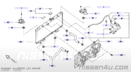 Mounting rubber-radiator, upper Nissan 21506-BM400 N16/P12/V10
