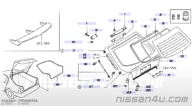 Montagestrip achterkleprubber Nissan Primera P10 hatchback 90824-98J00 Origineel.