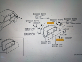 Packing Nissan 83828-M8000 B11/ C23/ D21/ D22/ GC22/ K11/ LCD22/ N10/ N12/ R20/ S12/ WD21 Used part.