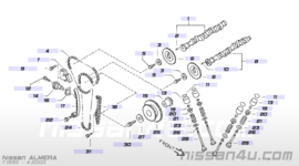 Distributiekettinggeleider GA14DE/GA16DE Nissan B13/N14/N15/W10/Y10 13085-0M300