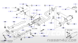 Voorpijp / katalysator CG10DE/ CG13DE Nissan Micra K11 20010-99B00 + B0800-99B05