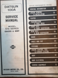 Service Manual '' Model E10 series chassis and body '' Datsun 100A SM1E-0E10G0