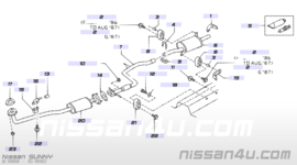Tube exhaust, front with muffler GA14S Nissan Sunny N13 20010-87A60