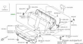 Achterbankrugleuning Nissan Micra K11 88600-5F500 Gebruikt.