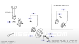 Wielnaaf achteras Nissan Primera P11 43200-90J00 Nieuw