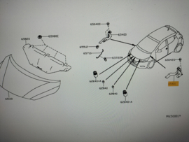 Motorkapscharnier links Nissan Micra K14 65401-5FA0A Gebruikt.