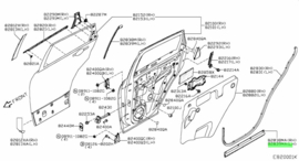Seal-rear door partition, left-hand Nissan Qashqai J10 82839-JD00B Original.