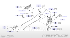 Deurslot linksachter Nissan Primera P11 / WP11 82503-2F000