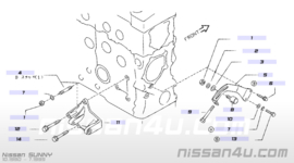 Bracket-adjust bolt power steering Nissan 11942-77A10 B12/ B13/ C23/ K11/ N13/ N14/ N15/ N16/ P10/ P11/ P12/ R50/ W10/ Y10 Used part.