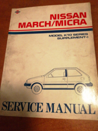 Service manual '' Model K10 series '' Suplement-I Nissan Micra K10 SM4E-K10SG0 Used part.