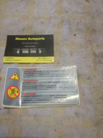 Waarschuwingssticker Nissan 99095-9F901 N16/V10