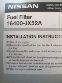 Brandstoffilter Nissan 16400-JX52A J10/ JJ10/ M20M/ T31/ Z51 Origineel.
