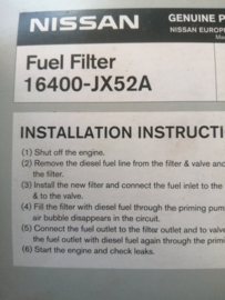 Fuel filter Nissan 16400-JX52A J10/ JJ10/ M20M/ T31/ Z51 Original.