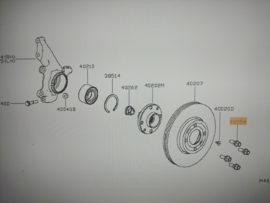 Wielbout Nissan Micra K14 40254-00Q0R Gebruikt.