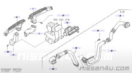 Duct-side demister, left-hand Nissan Micra K10 27821-04B00 Used part.