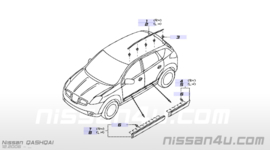 Daklijst links Nissan Qashqai J10 73853-JD000