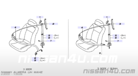 Slider bar seat belt, left-hand Nissan Almera N16 86847-BM600