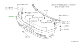 Fascia kit-front bumper Nissan Almera N15 62022-2N325 New.
