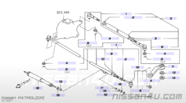 Stuurkogel voorste links Nissan Patrol Y61 48681-VB025 Origineel.