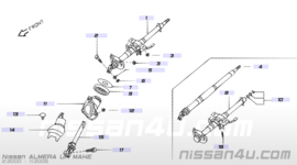 Bovenste manchet stuurkolomdoorvoer schutbord Nissan 48981-BN300