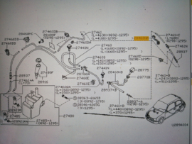 Kabeldoorvoer achterklep Nissan Micra K11 24267-5F200 gebruikt.