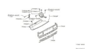 Hoedenplankklem Nissan Cherry N12 79915-01M01 Origineel.