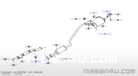 Uitlaat Nissan Almera N16 20010-5M570+ 20822-D0100 + 20300-5M570 +