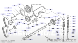 Geleiderol distributieriem CD20 Nissan 13077-54A02 N15/ P11/ WP11/ Y10