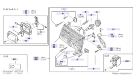 Headlamp assy-left-hand Nissan Micra K10 26060-04B20 (IKI1125L) Used part. Original.