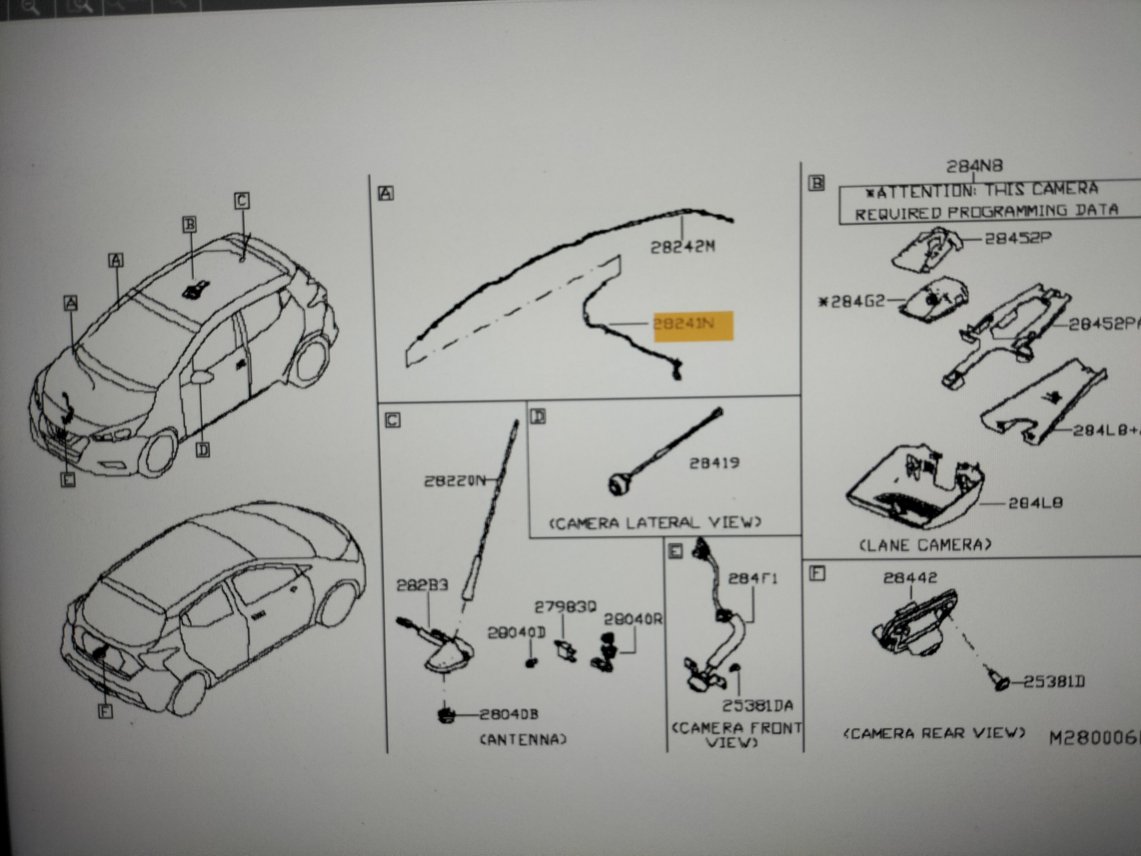 Radio-antennekabel Nissan Micra K14 28241-5FA0A Gebruikt.