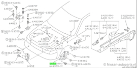 Afdekkap achter voorwiel rechts Nissan Maxima J30 64838-96E10 Origineel.
