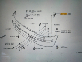 Bumpersteun rechtsvoor Nissan Micra K11 62222-72B00 Gebruikt.