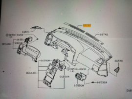 Grille-front defroster, left-hand Nissan Primera P11/ WP11 68743-9F502 (68743-2F011/68743-6F200) Used part.