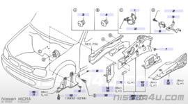 Afdekkap/zijafscherming rechtsvoor Nissan Micra K11 64838-4F100