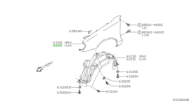 Fender-front, left-hand Nissan Micra K11 (BV4) 63101-73B30 (63101-4F100) Scratch-dent-rustfree. Used part.