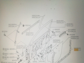 Deurrubber linksvoor Nissan Almera N16 80831-BM615
