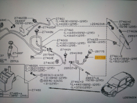 Moer achterklepsproeier Nissan 28979-01U00 Gebruikt.