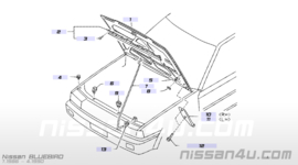 Hinge hood, left-hand Nissan Bluebird 65401-38E00  T12/ T72/ U11 Used part.