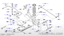 Stabilisatorstangrubber achteras Nissan Terrano2 R20 54613-0F001 Nieuw.