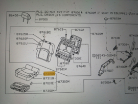 Stoelzittingbekleding bijrijderskant Nissan Navara D40 / Nissan Pathfinder R51 87320-5X20B