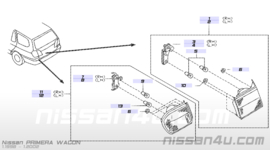 Achterlicht links buitenste Nissan Primera Wagon WP11 26555-8F885 Origineel.